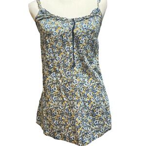 Hollister Blue and Brown Tie Front Camisole